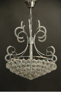 Хрустальная люстра SVLIGHT девятиламповая A5924/9 хром+белый